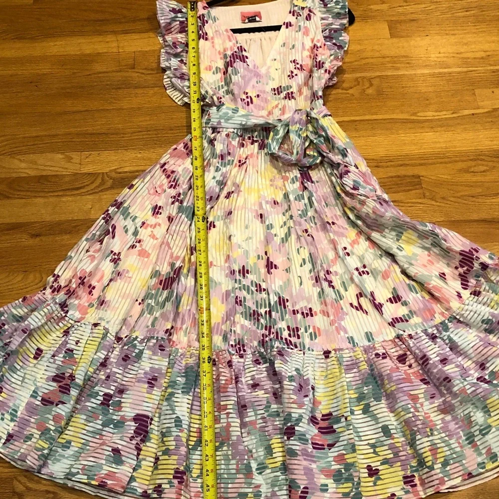 NWOT kate spade Pastel Floral Ruffle-Sleeve Dress in Multi pastel colors - Picture 12 of 14